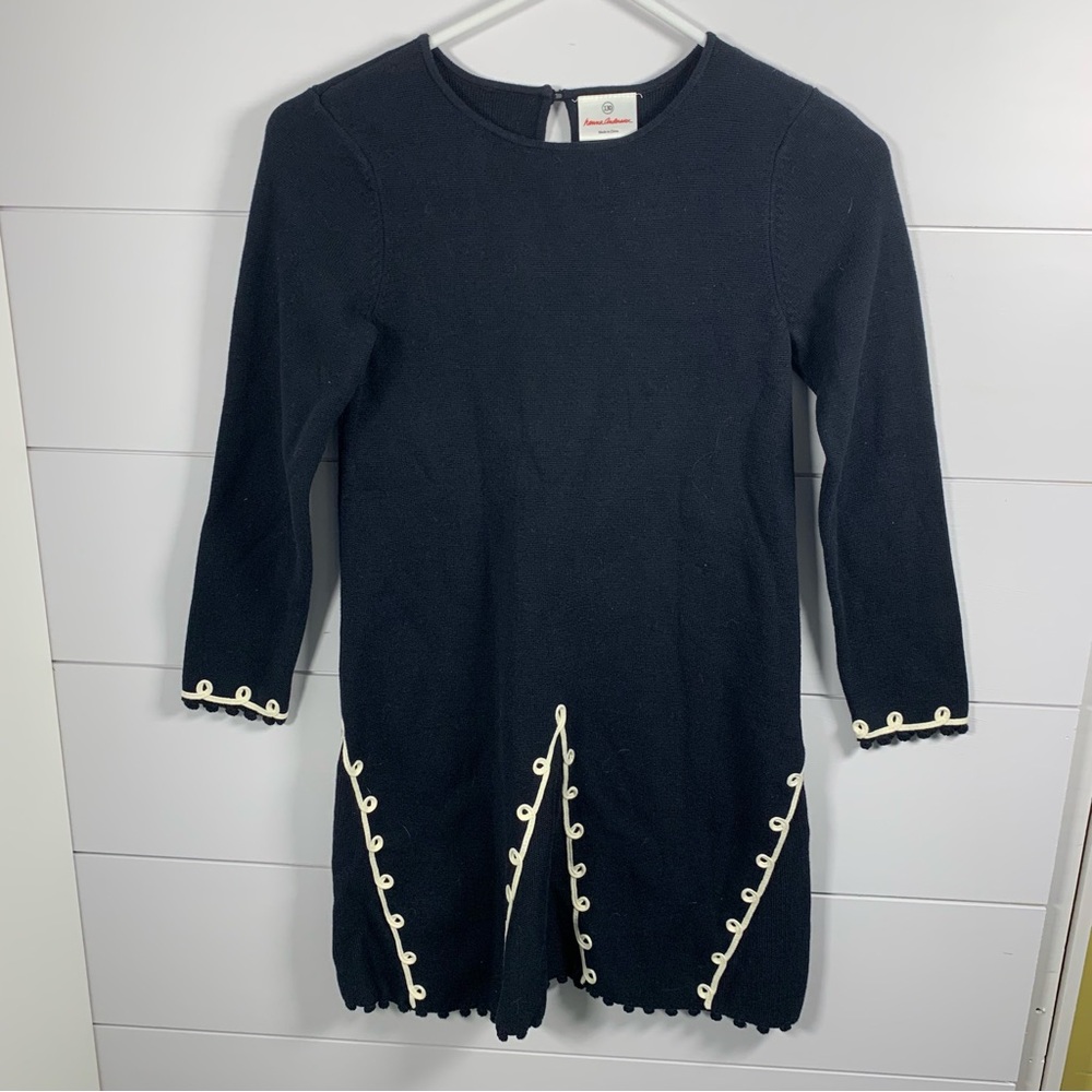 NWT Hanna Anderson Knit Sweater Dress Black & White Milano Size 130, Size‎ 8